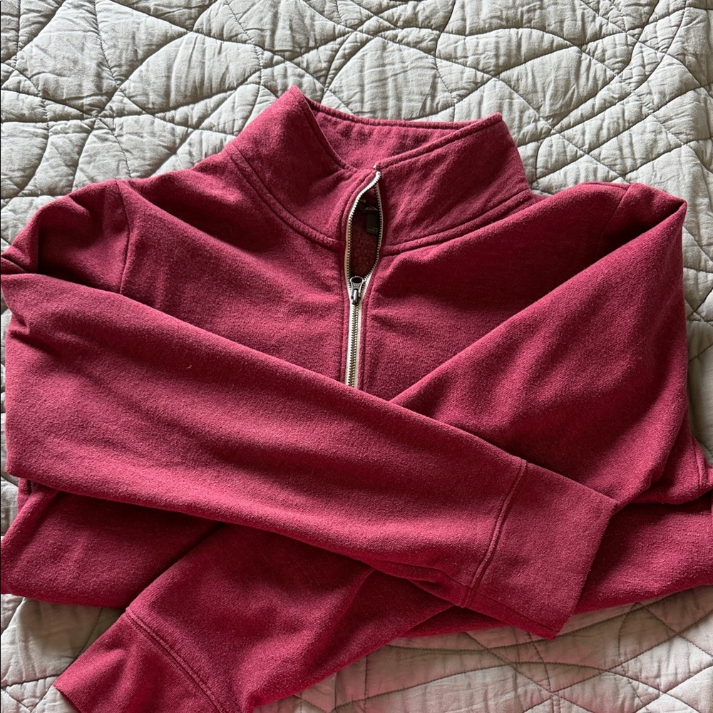 Eddie Bauer Half-Zip Pullover Sweatshirt in Deep Berry